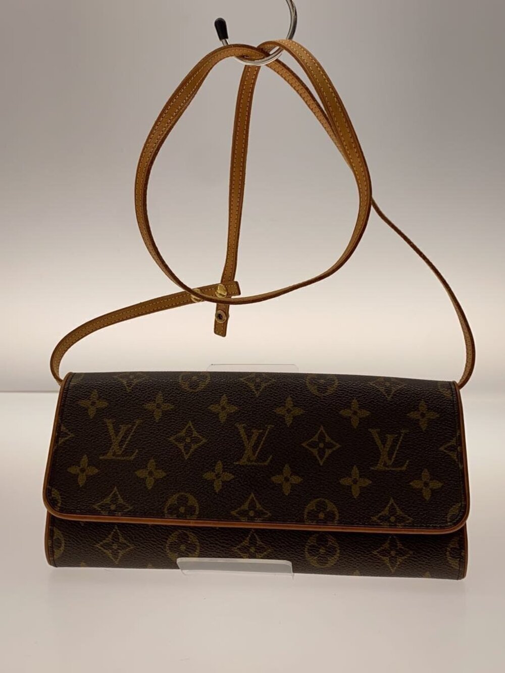 LOUIS VUITTON Pochette Twin Monogram Canvas Brown